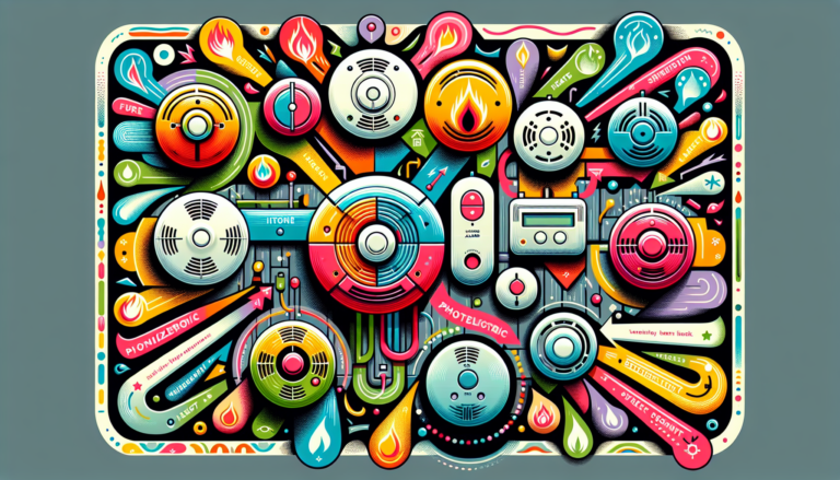 An illustration depicting various types of smoke alarms, showcasing their features.